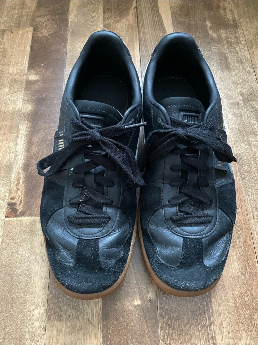 Puma Palermo black leather and suede sneakers 9M